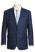 Renoir Men's Classic Fit Wool Navy Blazer with Two-Button Closure, Windowpane Plaid - USA Men's Outlet