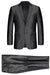 Renoir Men's Slim-Fit 2-Button Suit in Shiny Black Sharkskin with Optional Vest - USA Men's Outlet