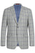 Renoir Men's Slim-Fit 2-Piece Suit in Light Grey & Blue Windowpane Pattern - USA Men's Outlet