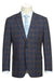 Renoir Men's Slim-Fit Sport Coat Blazer in Navy & Gold Windowpane Plaid - USA Men's Outlet