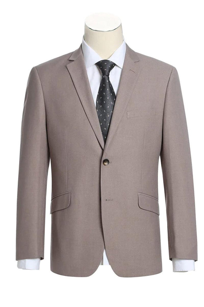 Renoir Men's Two-Button Slim-Fit Dark Tan Suit - USA Men's Outlet