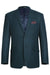 Renoir Men's Two-Button Slim-Fit Wool Birdseye Teal Blazer - USA Men's Outlet