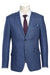 Renoir Navy Blazer: Slim Fit 2-Button Linen Sport Coat w/ Windowpane Plaid - USA Men's Outlet