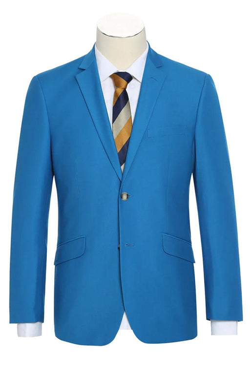 Renoir Slim Fit 2-Button Royal Cobalt Suit: Timeless Sophistication - USA Men's Outlet