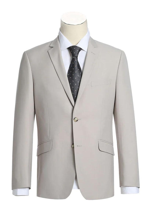 Renoir Stone Tan Slim Fit Men's Two-Button Suit - USA Men's Outlet