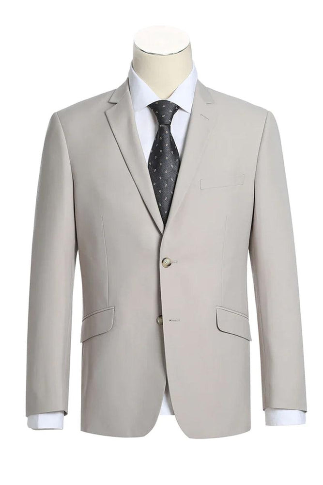 Renoir Stone Tan Slim Fit Men's Two-Button Suit - USA Men's Outlet