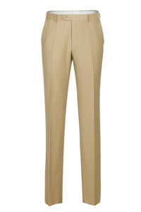 Renoir Tan 2-Button Wool Slim Suit w/ Optional Vest - USA Men's Outlet