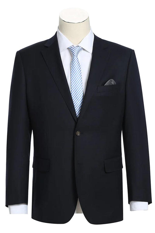 Renoir Two-Button Sport Coat Blazer in Black, Wool Classic Fit - USA Men's Outlet