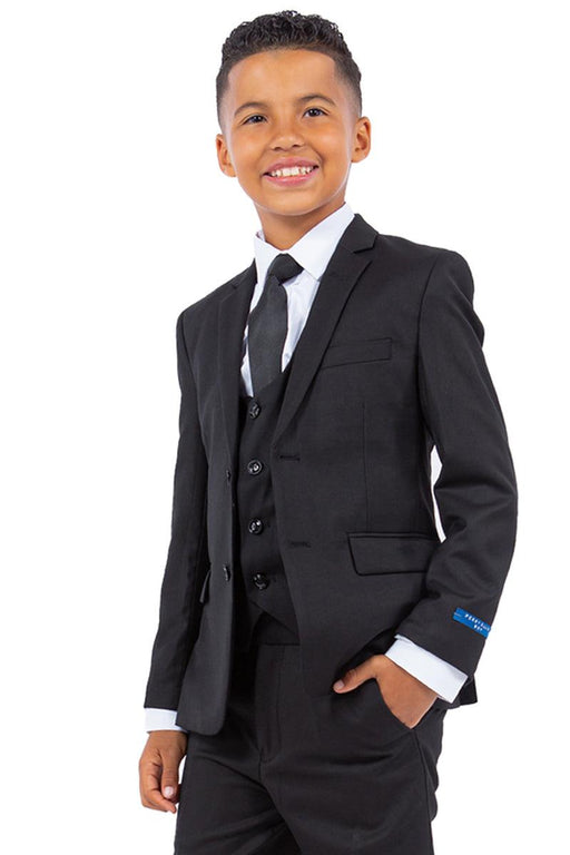 Revised Product Title: Perry Ellis Boys' Vested Black Wedding Suit - USA Men's Outlet