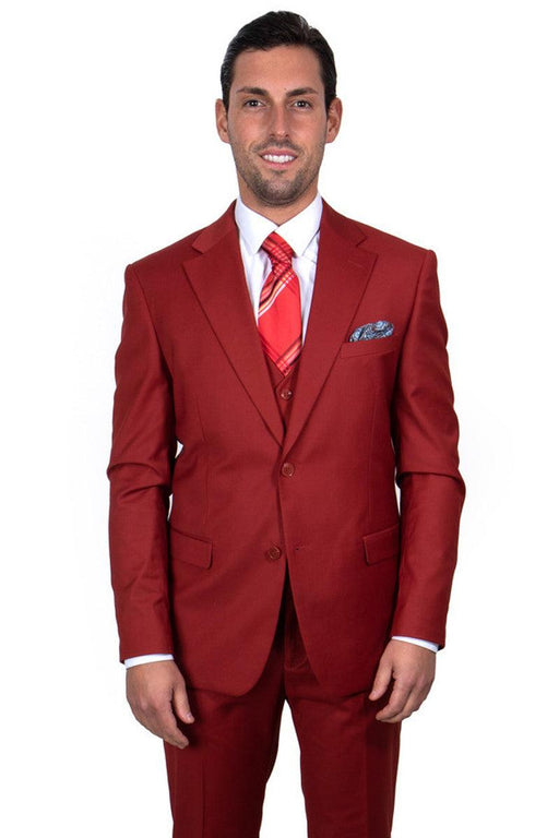 Revised product title: Stacy Adams Men's 2-Btn Vested Basic Brick Suit. - USA Men's Outlet