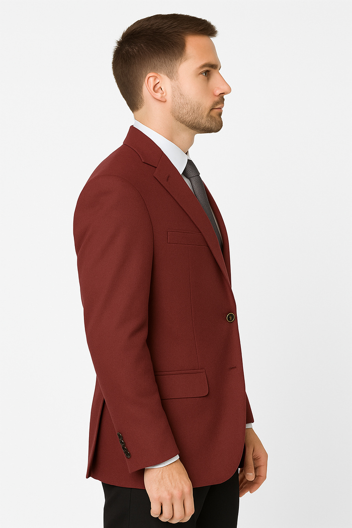 Classic-Fit Poplin Club Blazer Burgundy