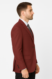Classic-Fit Poplin Club Blazer Burgundy