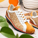 Zelli Ripi Hand-Woven Sueded Calfskin Luxury Sneakers in Brown