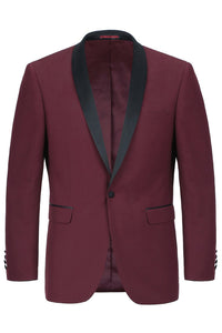 "Paris" Burgundy 1-Button Shawl Tuxedo (2-Piece Set)
