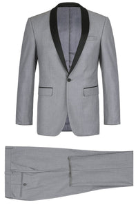 "Paris" Grey 1-Button Shawl Tuxedo (2-Piece Set)