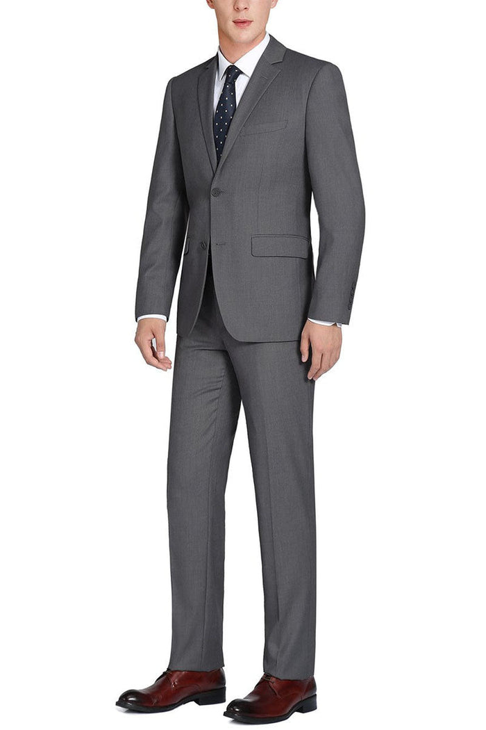 "Rafael" Dark Grey 2-Button Notch Suit (2-Piece Set)