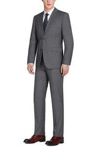 "Rafael" Dark Grey 2-Button Notch Suit (2-Piece Set)