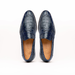 Zelli Roma Classic Penny Loafers in Genuine Caiman Crocodile Navy