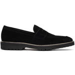 Zelli Roma Versatile Italian Suede Penny Loafers in Black