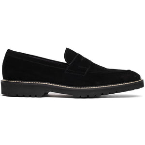 Zelli Roma Versatile Italian Suede Penny Loafers in Black