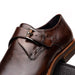 Zelli Roman Smooth Calfskin Monk Strap Dress Shoes in Chestnut