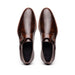 Zelli Roman Smooth Calfskin Monk Strap Dress Shoes in Chestnut