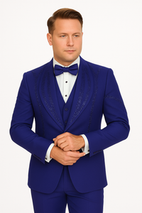 Royal Blue Italian Wool 3-Piece Modern Fit Tuxedo