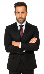 Rossi Man Bond RM1751 Black Slim Fit 3-Piece Suit – Men’s Formalwear