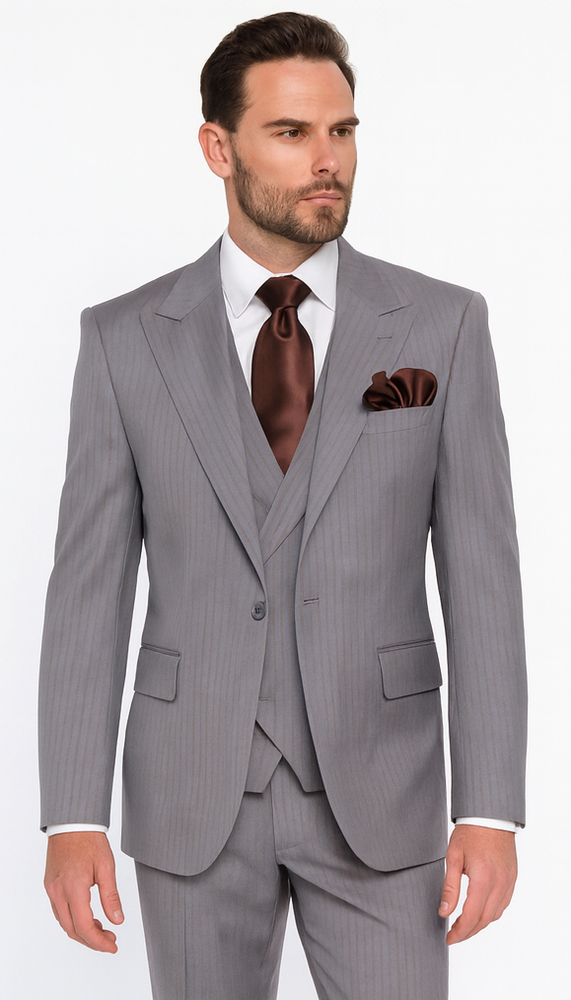 Rossi Man BOND RM1781 Slim Fit 3-Piece Suit – Modern Formalwear for Men