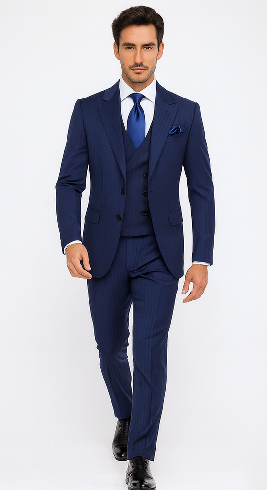 Rossi Man BOND RM1782 Slim Fit 3-Piece Suit – Modern Men’s Formalwear
