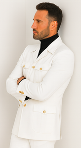 Rossi Man DUKE RM1762 Slim Fit 3-Piece White Suit – Modern Tailored Formalwear for Men