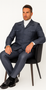 Rossi Man DUKE RM1767 Slim Fit 3-Piece Steel Grey Suit – Modern Formalwear for Men