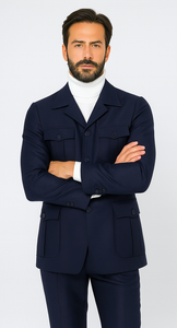 Rossi Man DUKE RM1768 Slim Fit 3-Piece Navy Suit – Modern Formalwear for Men