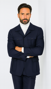 Rossi Man DUKE RM1768 Slim Fit 3-Piece Navy Suit – Modern Formalwear for Men