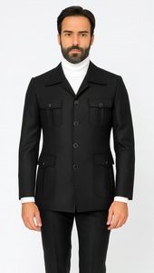 Rossi Man DUKE RM1769 Slim Fit Black 3-Piece Suit for Men – Modern Mens Formalwear