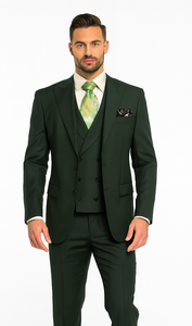 Rossi Man ELI RM117 Hunter Green 3-Piece Suit – Classic Men’s Formalwear