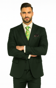 Rossi Man ELI RM117 Hunter Green 3-Piece Suit – Classic Men’s Formalwear