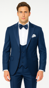 Rossi Man LEO RM1102 Modern 3-Piece Tuxedo for Men – Slim Fit Formal Suit for Special Occasions
