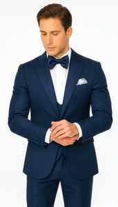 Rossi Man LEO RM1102 Modern 3-Piece Tuxedo for Men – Slim Fit Formal Suit for Special Occasions