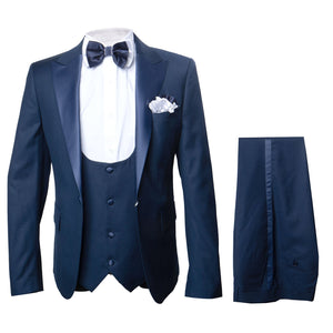Rossi Man LEO RM1102 Modern 3-Piece Tuxedo for Men – Slim Fit Formal Suit for Special Occasions