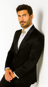 Rossi Man LEO RM1600 Men’s Slim Fit 3-Piece Black Suit –  Classic Formalwear for Events