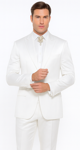 Rossi Man LEO RM1601 Men’s Slim Fit 3-Piece White Suit – Elegant Formalwear for Special Occasions