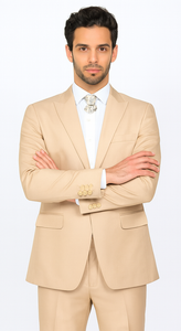 Rossi Man LEO RM1605 Men’s Slim Fit 3-Piece Gold Suit – Modern Formalwear for Special Events