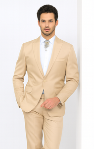Rossi Man LEO RM1605 Men’s Slim Fit 3-Piece Gold Suit – Modern Formalwear for Special Events