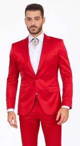 Rossi Man LEO RM1621 Men’s Slim Fit 3-Piece Red Designer Suit – Formalwear for Special Events