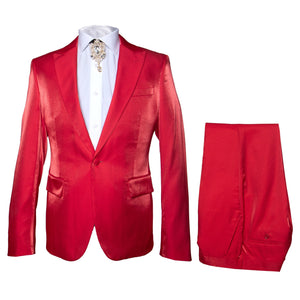 Rossi Man LEO RM1621 Men’s Slim Fit 3-Piece Red Designer Suit – Formalwear for Special Events