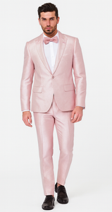 Rossi Man LEO RM1641 Men’s Slim Fit 3-Piece Pink Shimmer Suit –  Formalwear for Special Events