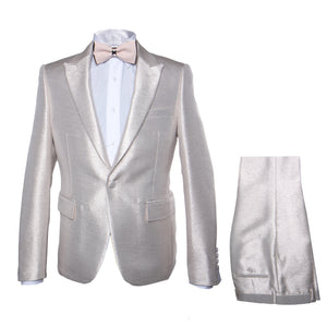 Rossi Man LEO RM1642 Men’s Slim Fit 3-Piece Off-White Shimmer Suit – Formalwear for Special Events