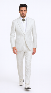 Rossi Man LEO RM1902 Men’s White Designer Tuxedo – Slim Fit  Formalwear for Events