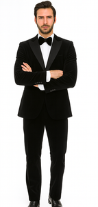 Rossi Man LEO RM1905 Men’s Slim Fit 3-Piece Black Designer Suit – Formalwear for Special Events